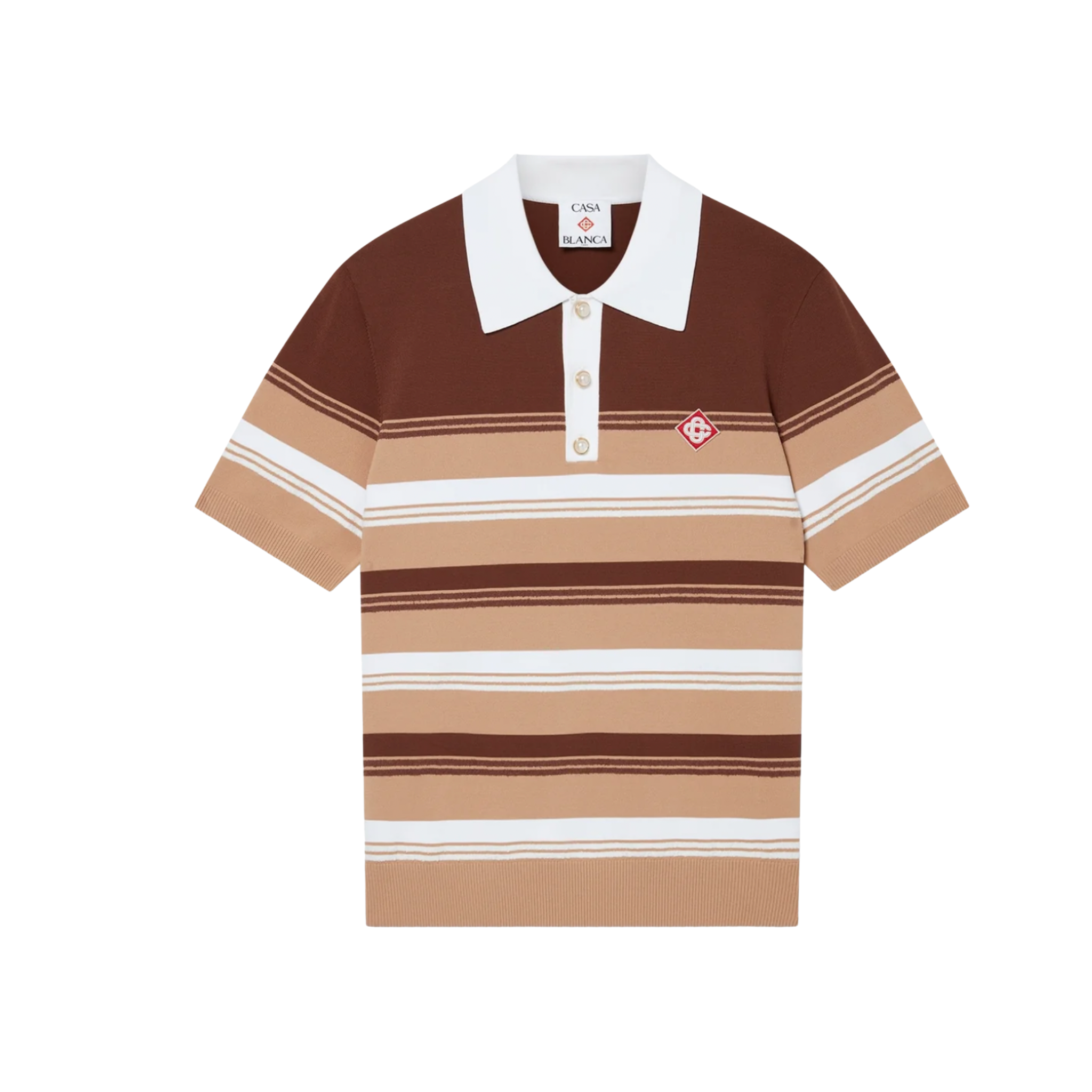 Tシャツ・カットソー CASABLANCA Woman Polo Shirt Brown WS25KW948 01 Casablanca WS25KW948 Woman Brown T-shirts and Polos - Zuklat