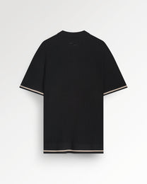 Fine Knit Polo Black