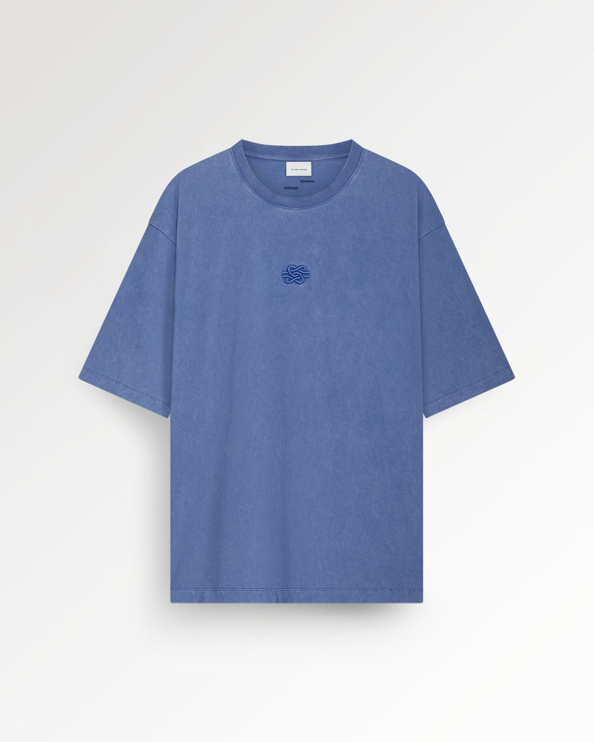 T-shirt Boxy Embroidered Vintage Blue