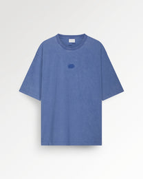 T-shirt Boxy Embroidered Vintage Blue