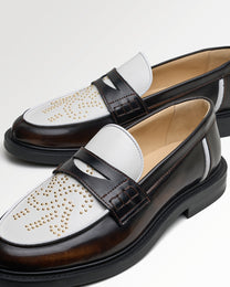 Loafer Gowtu Studs Brown
