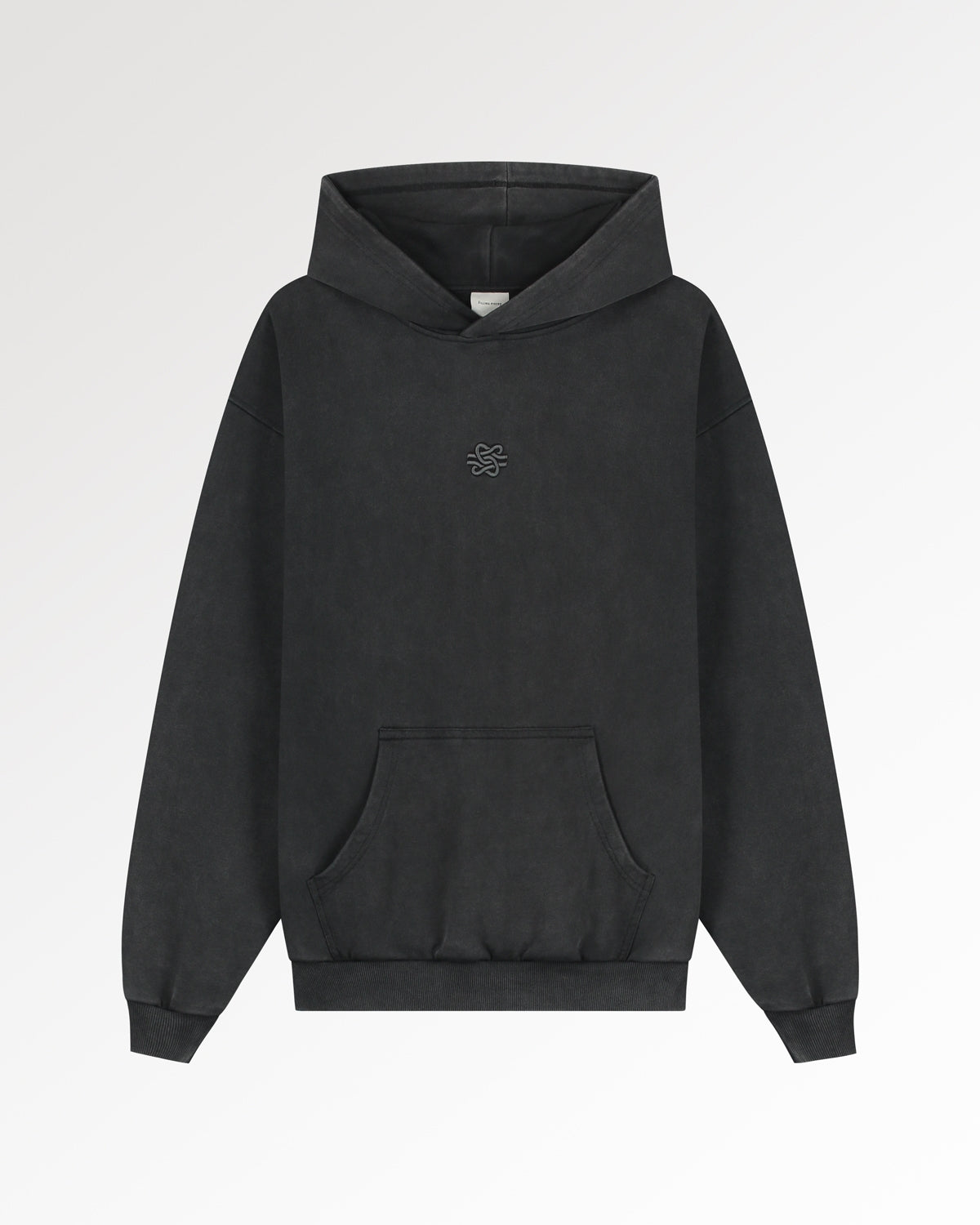Hoodie Boxy Embroidered Vintage Black