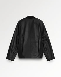 Leather Bomber Jacket Black