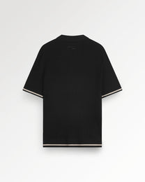 Fine Knit Polo All Black