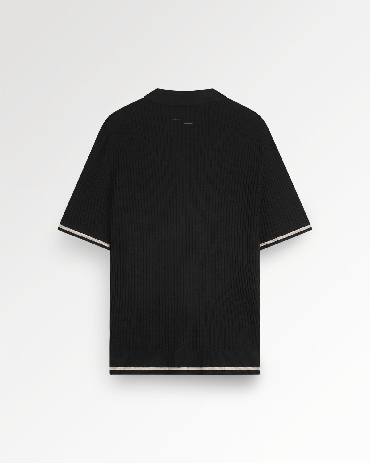 Fine Knit Polo All Black