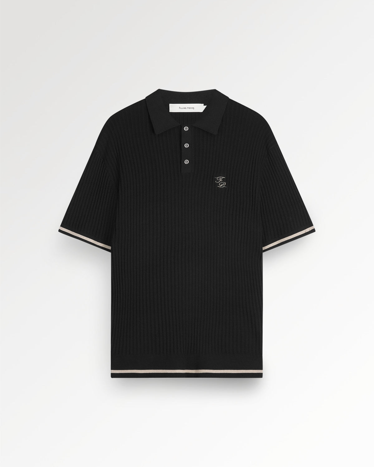 Fine Knit Polo All Black