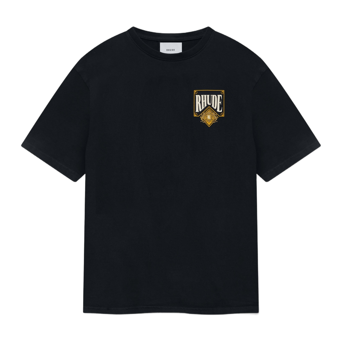 RHUDE PLAYING CARD TEE VINTAGE BLACK YELLOW