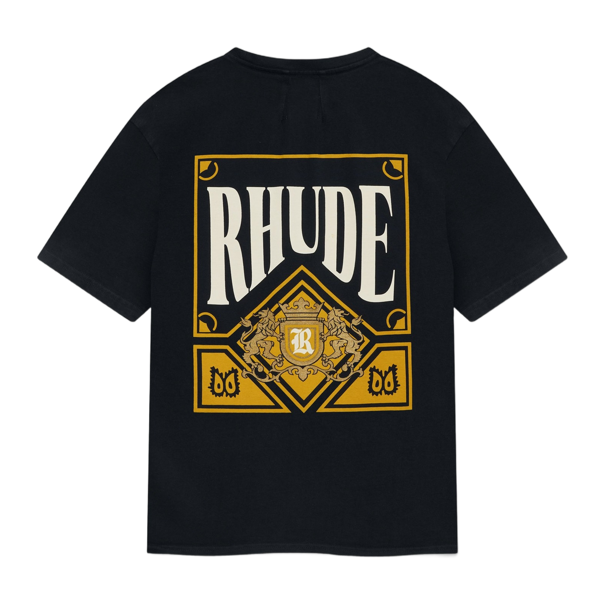 RHUDE PLAYING CARD TEE VINTAGE BLACK YELLOW