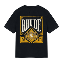 RHUDE PLAYING CARD TEE VINTAGE BLACK YELLOW