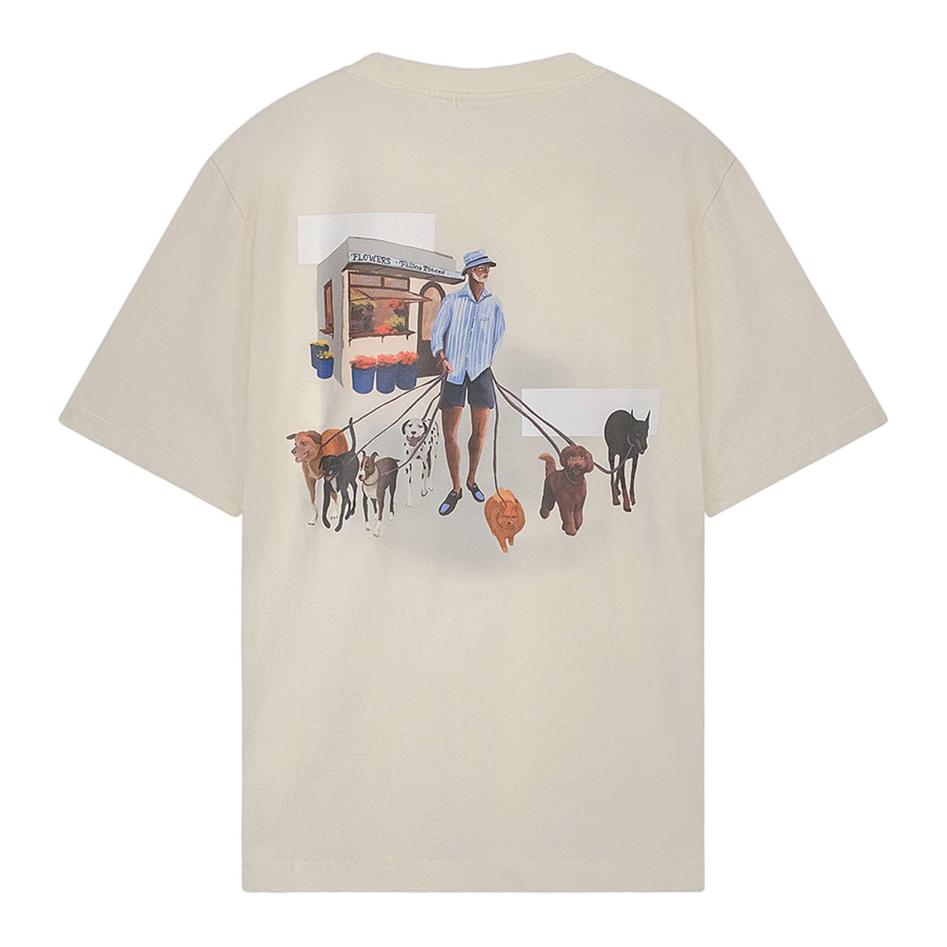 T-shirt Dog Walker Antique White