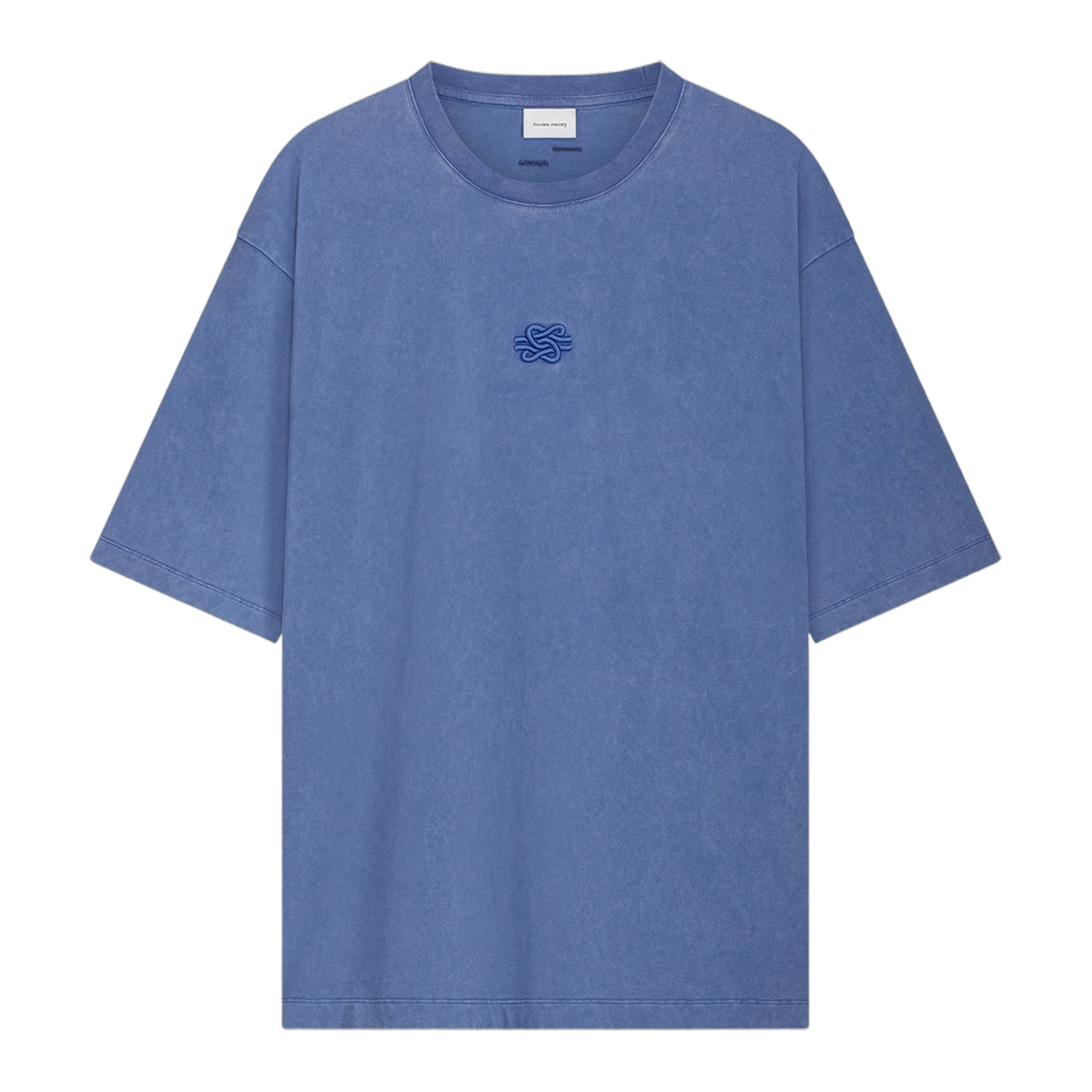 T-shirt Boxy Embroidered Vintage Blue
