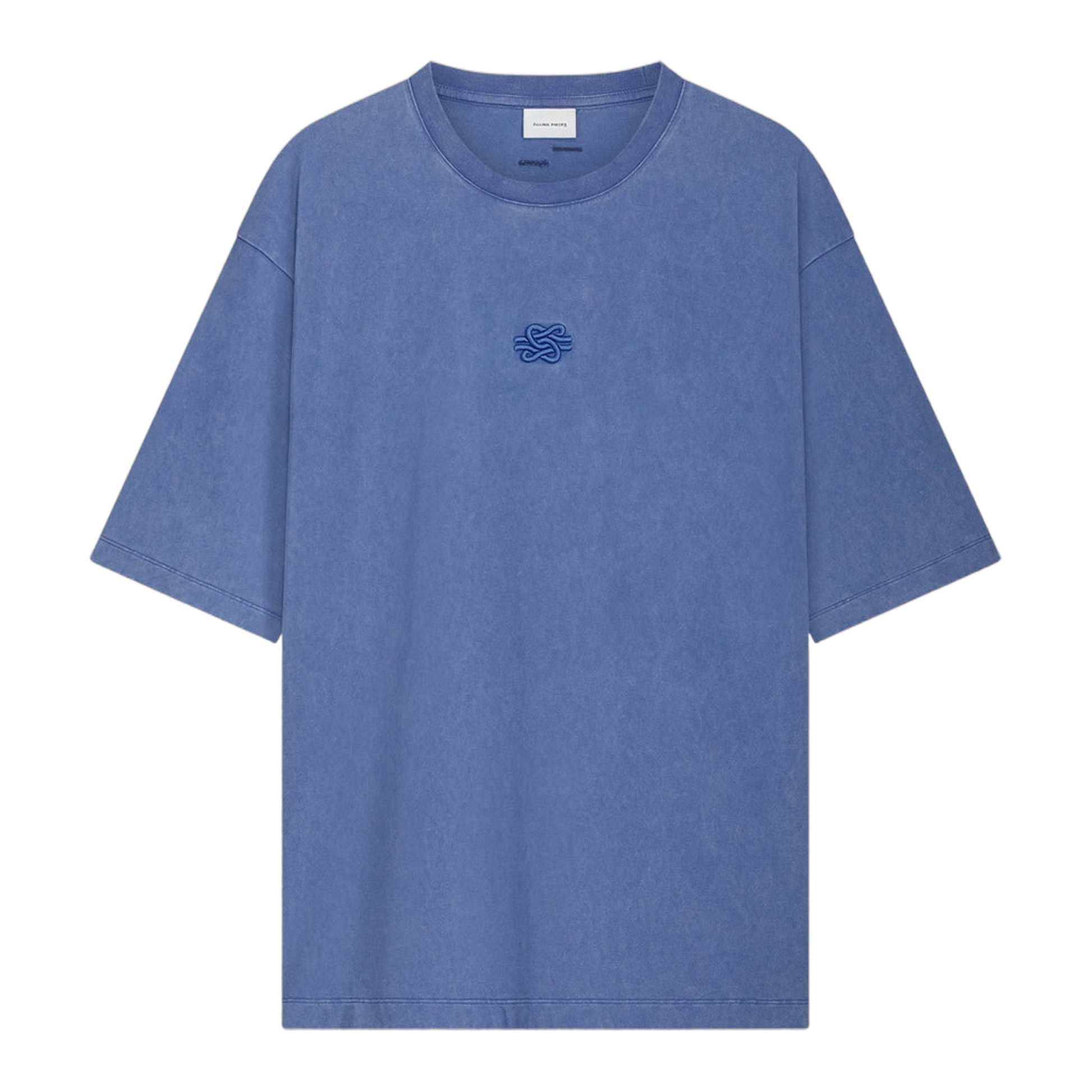 T-shirt Boxy Embroidered Vintage Blue