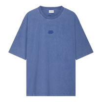T-shirt Boxy Embroidered Vintage Blue