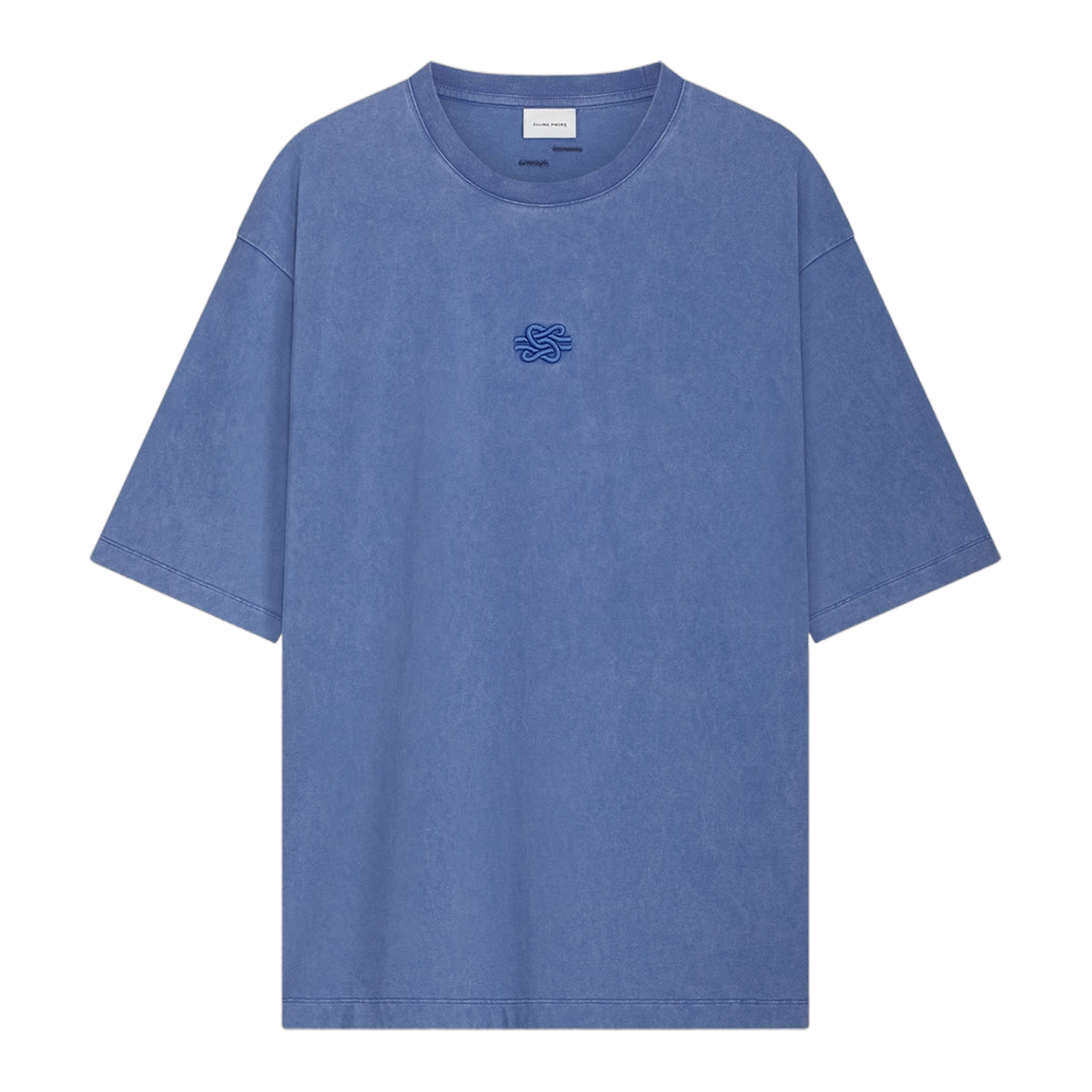 T-shirt Boxy Embroidered Vintage Blue