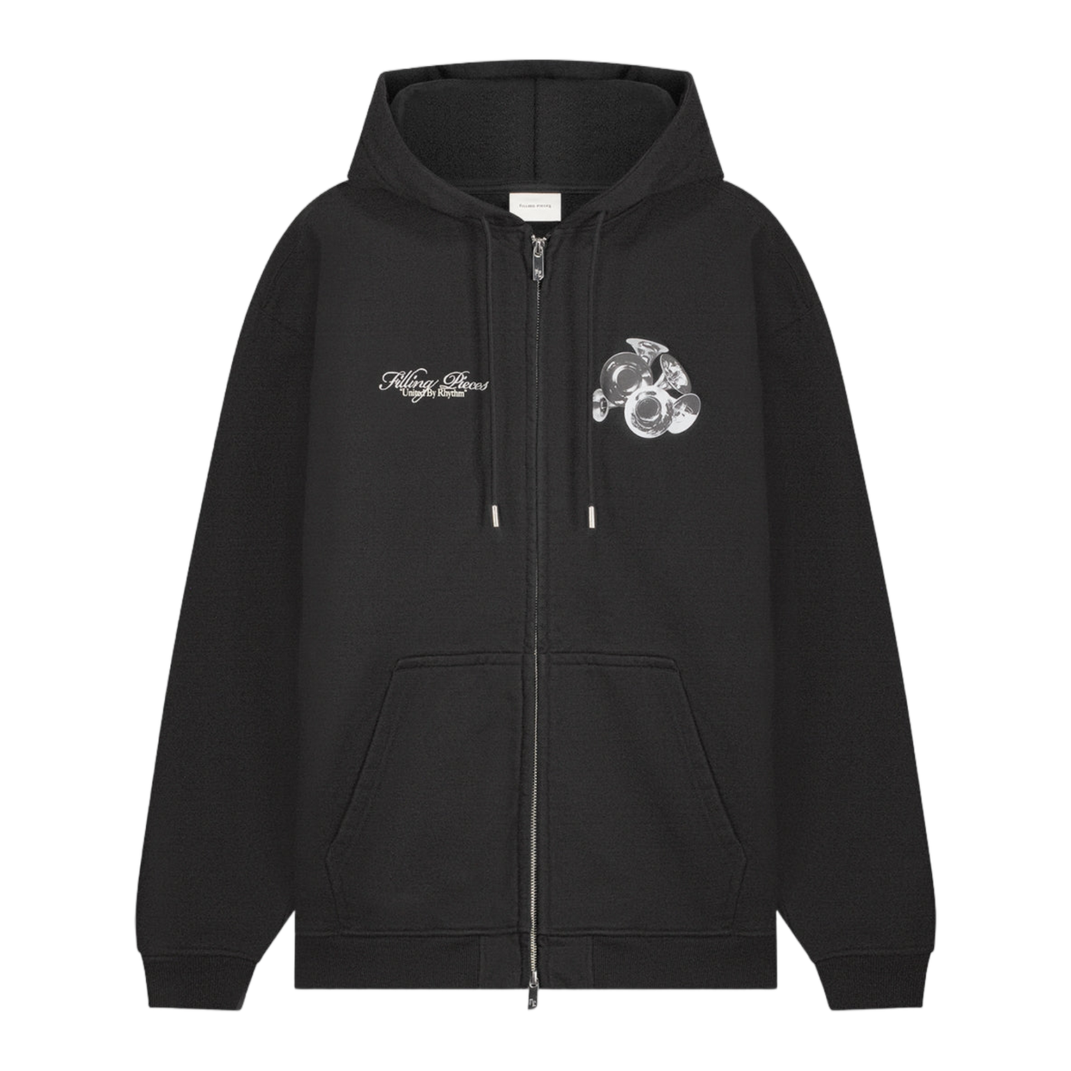 Zip Hoodie Bouquet Black