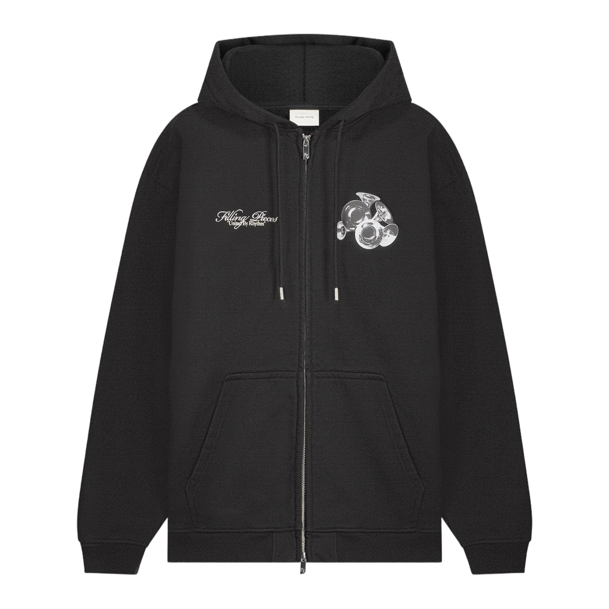 Zip Hoodie Bouquet Black