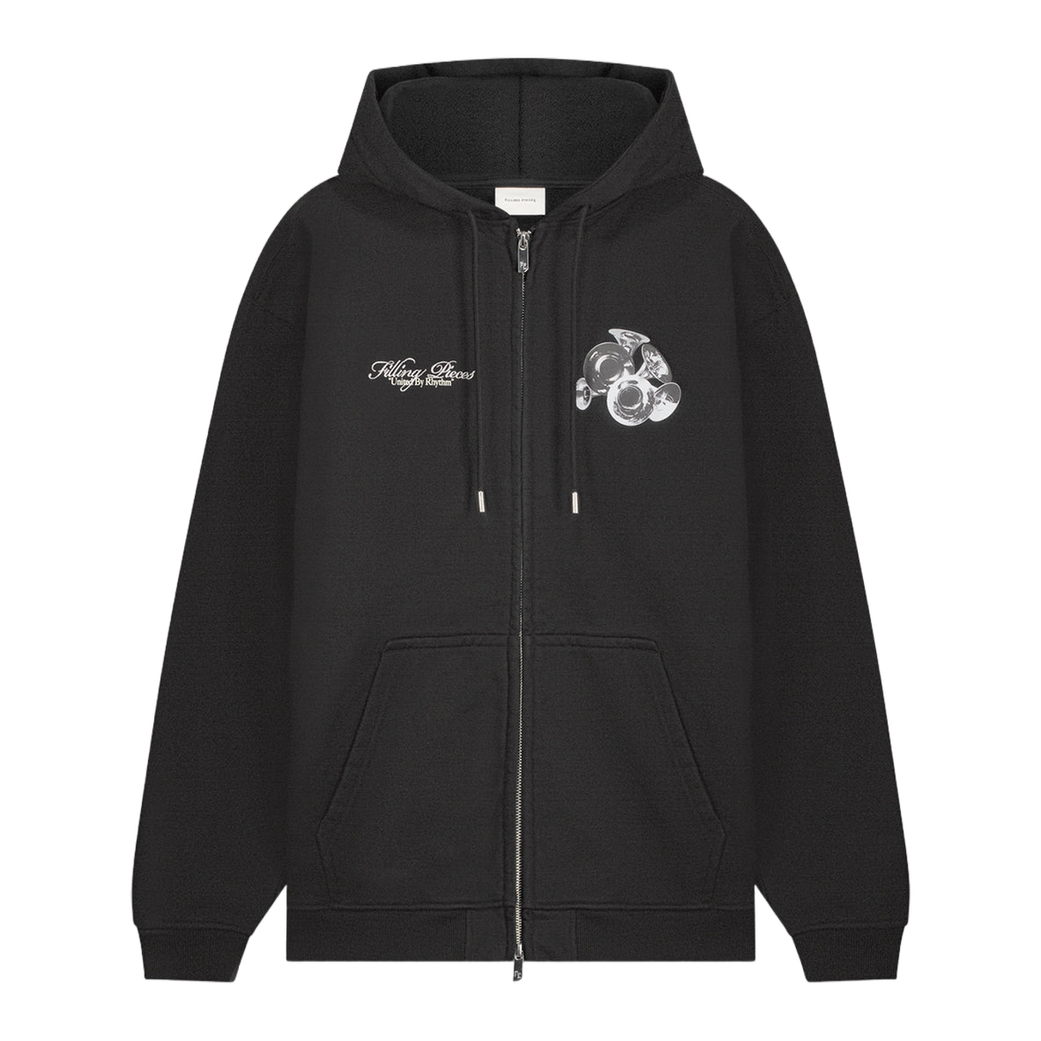 Zip Hoodie Bouquet Black