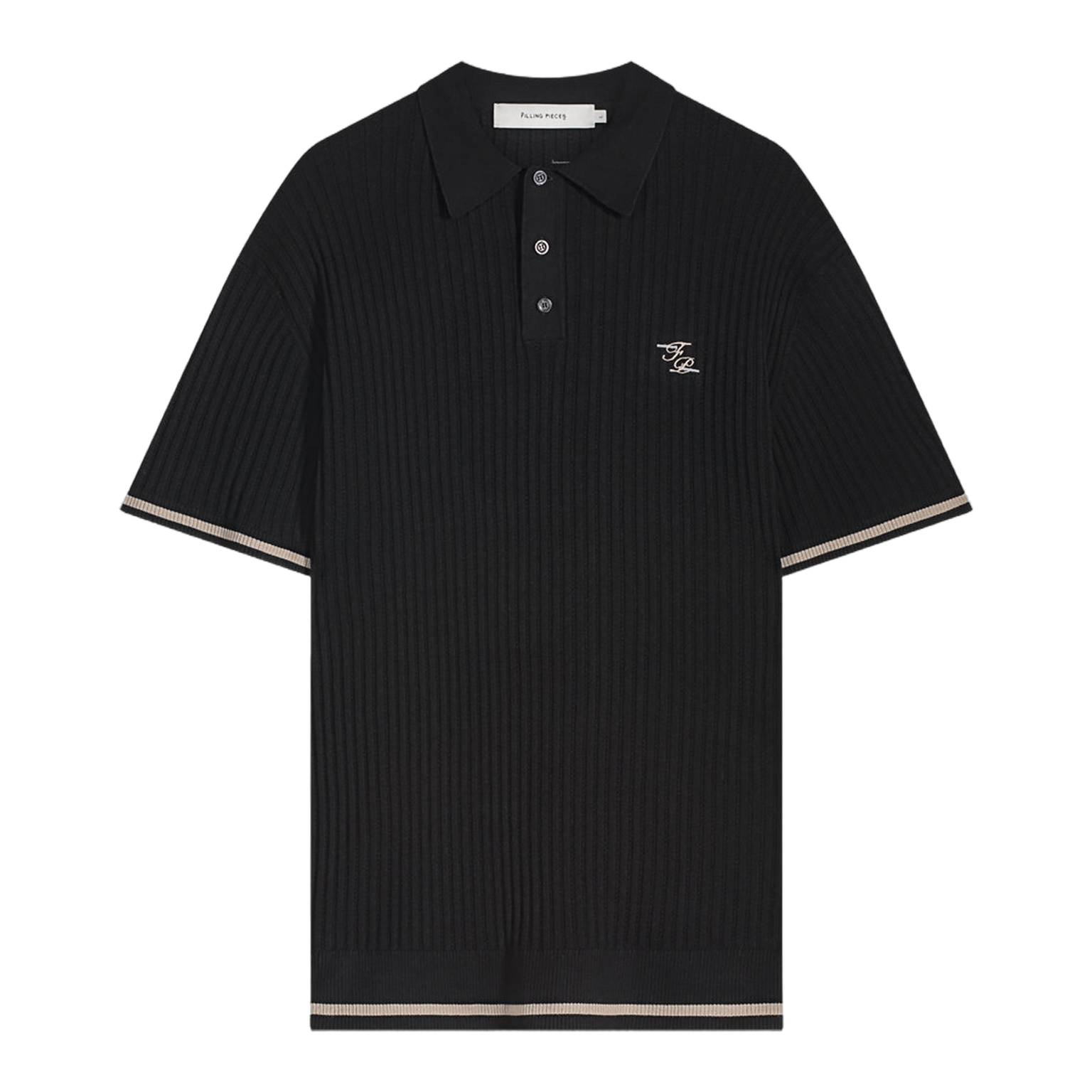 Fine Knit Polo Black