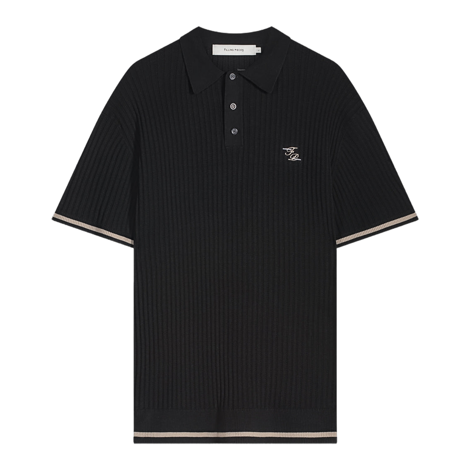 Fine Knit Polo Black