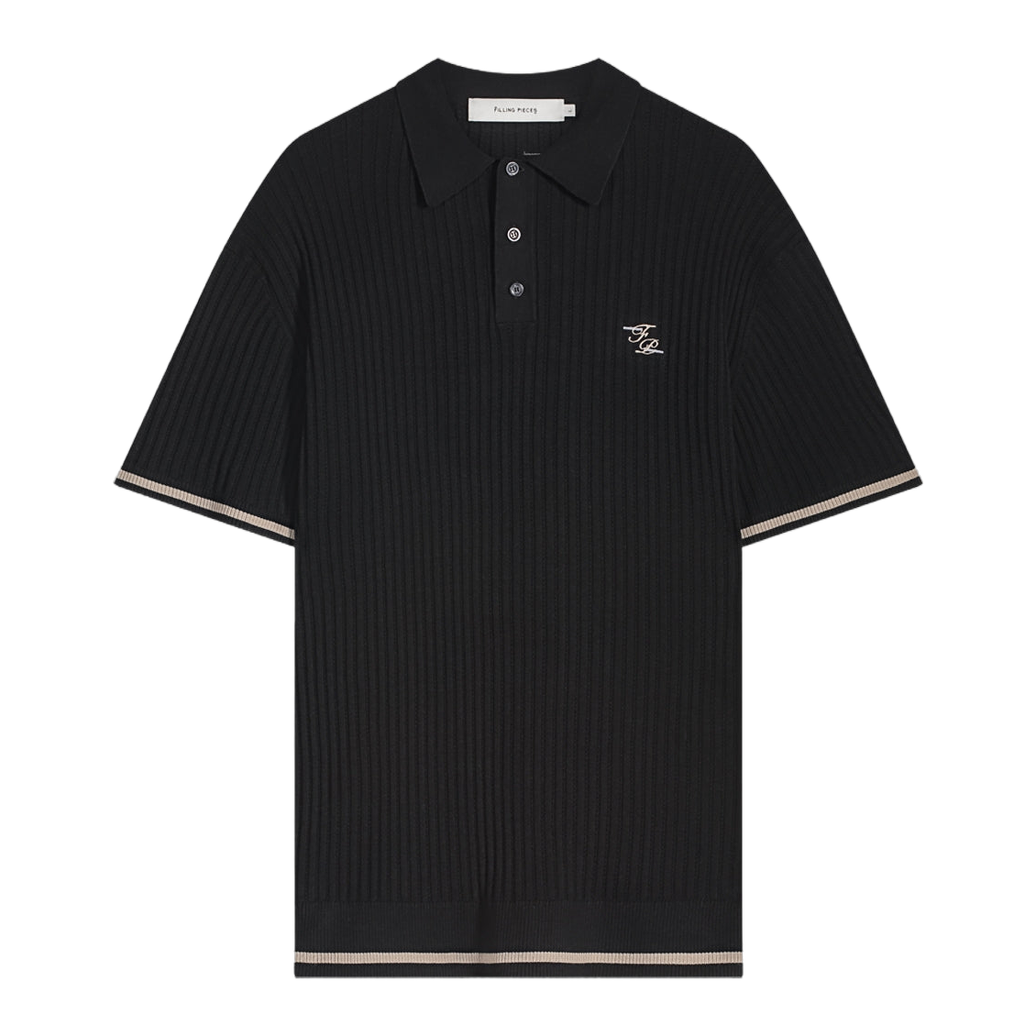 Fine Knit Polo Black