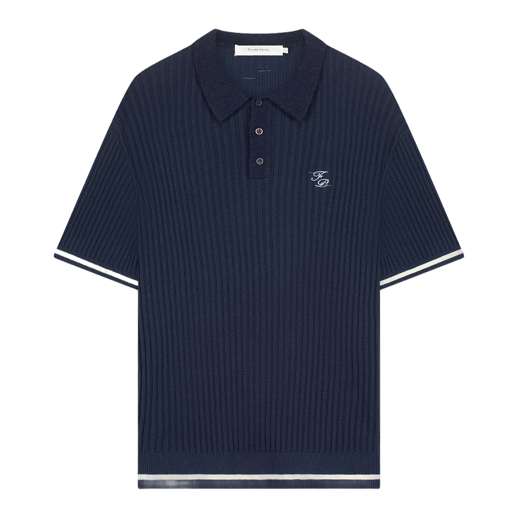 Knit Polo Boucle Maritime Blue
