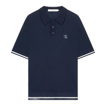 Knit Polo Boucle Maritime Blue