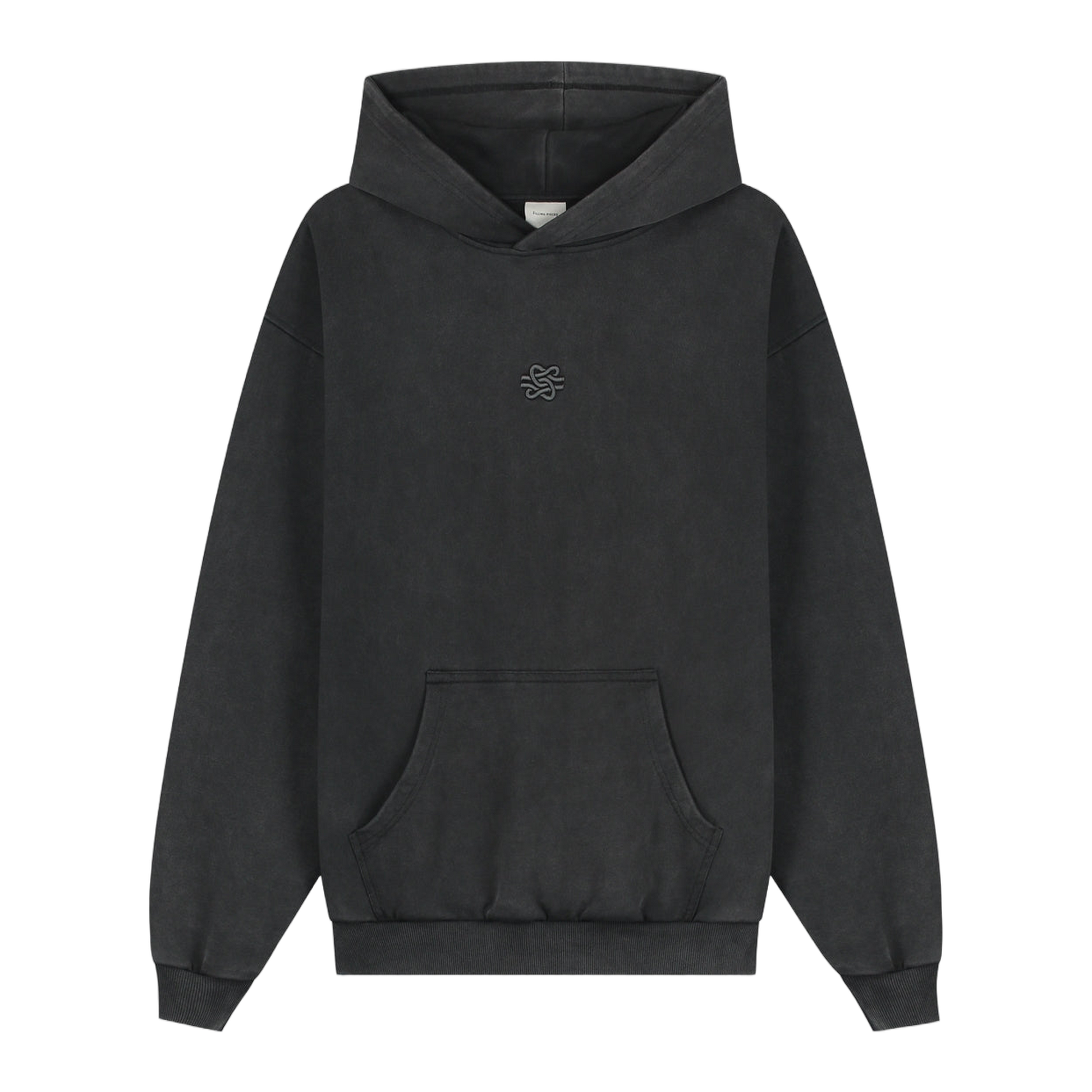 Hoodie Boxy Embroidered Vintage Black