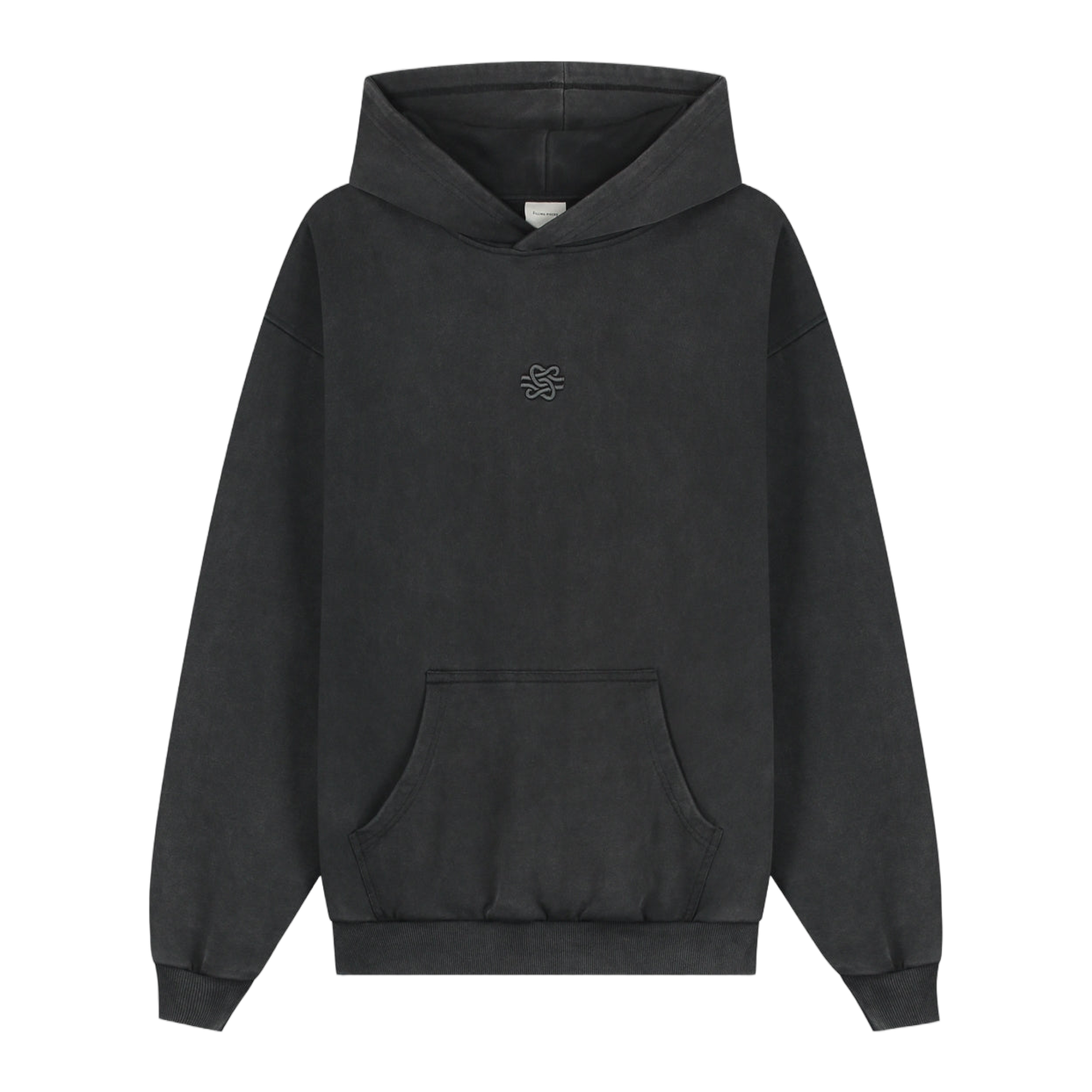 Hoodie Boxy Embroidered Vintage Black