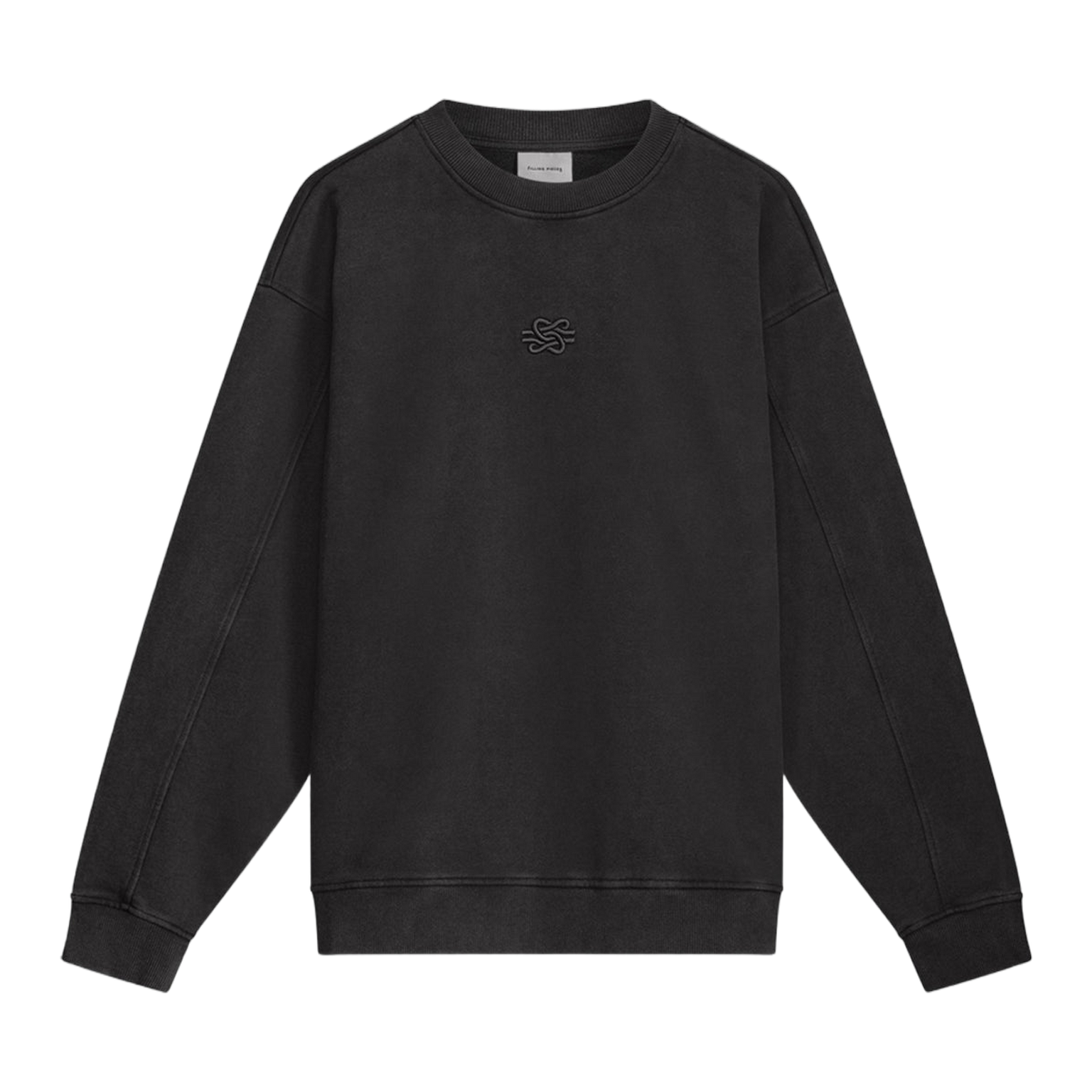 Sweatshirt Boxy Embroidered Vintage Black