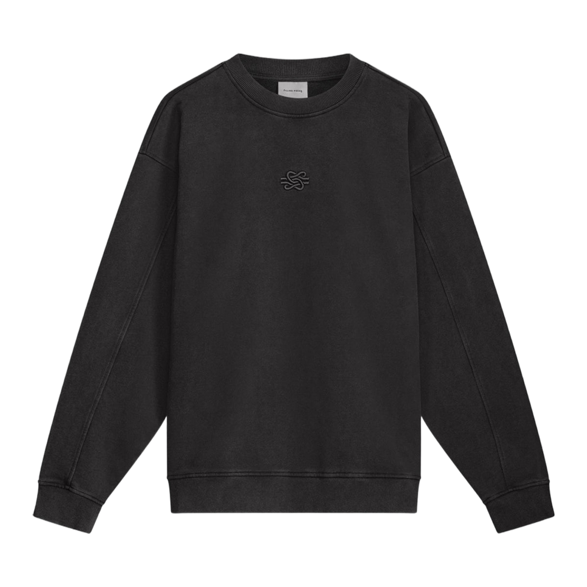 Sweatshirt Boxy Embroidered Vintage Black