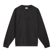 Sweatshirt Boxy Embroidered Vintage Black