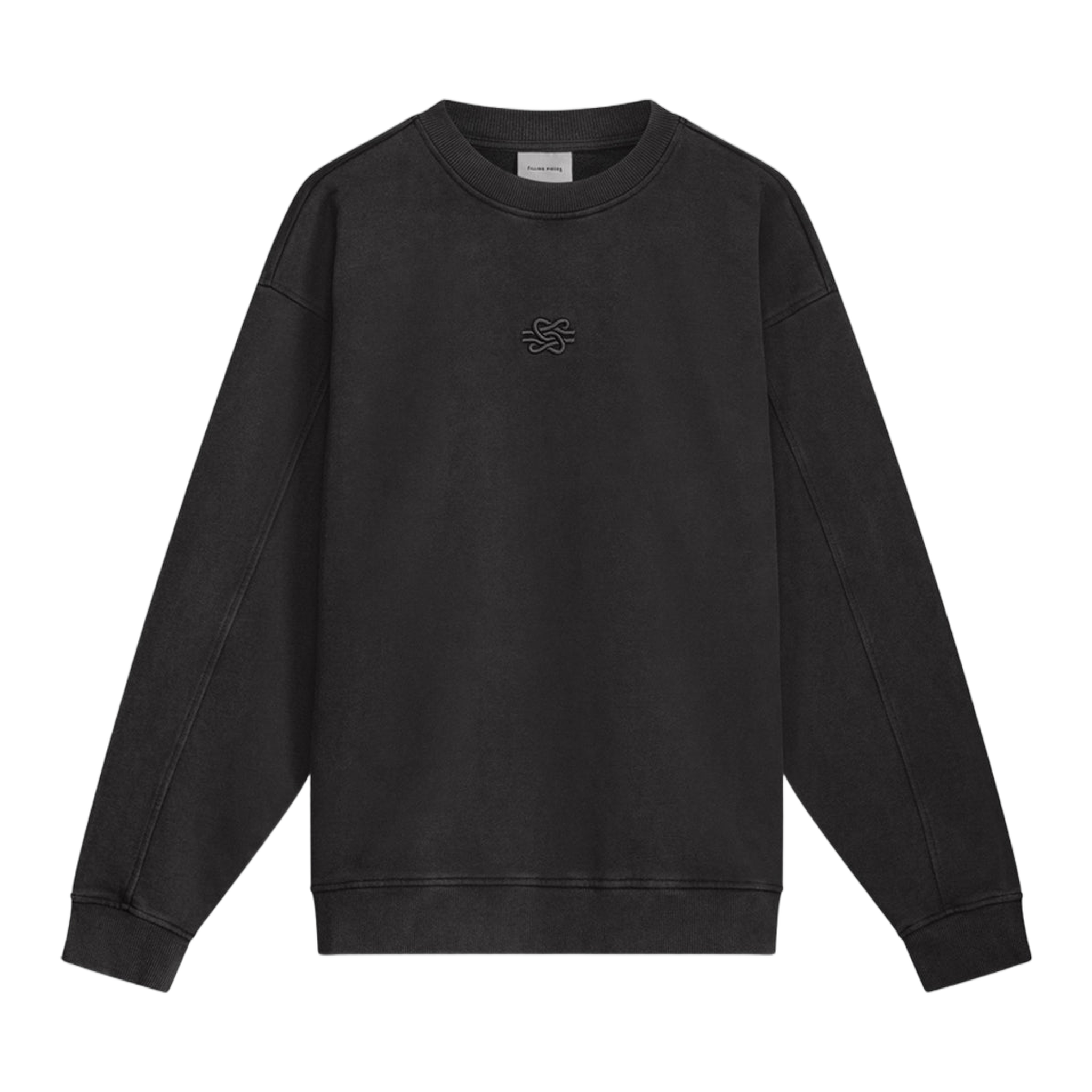 Sweatshirt Boxy Embroidered Vintage Black