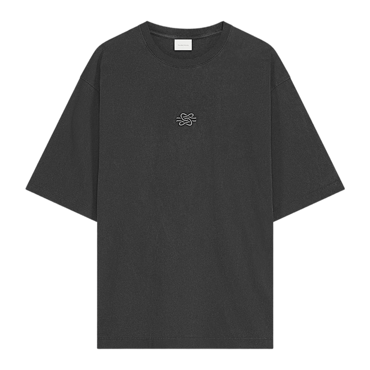 T-shirt Boxy Embroidered Vintage Black