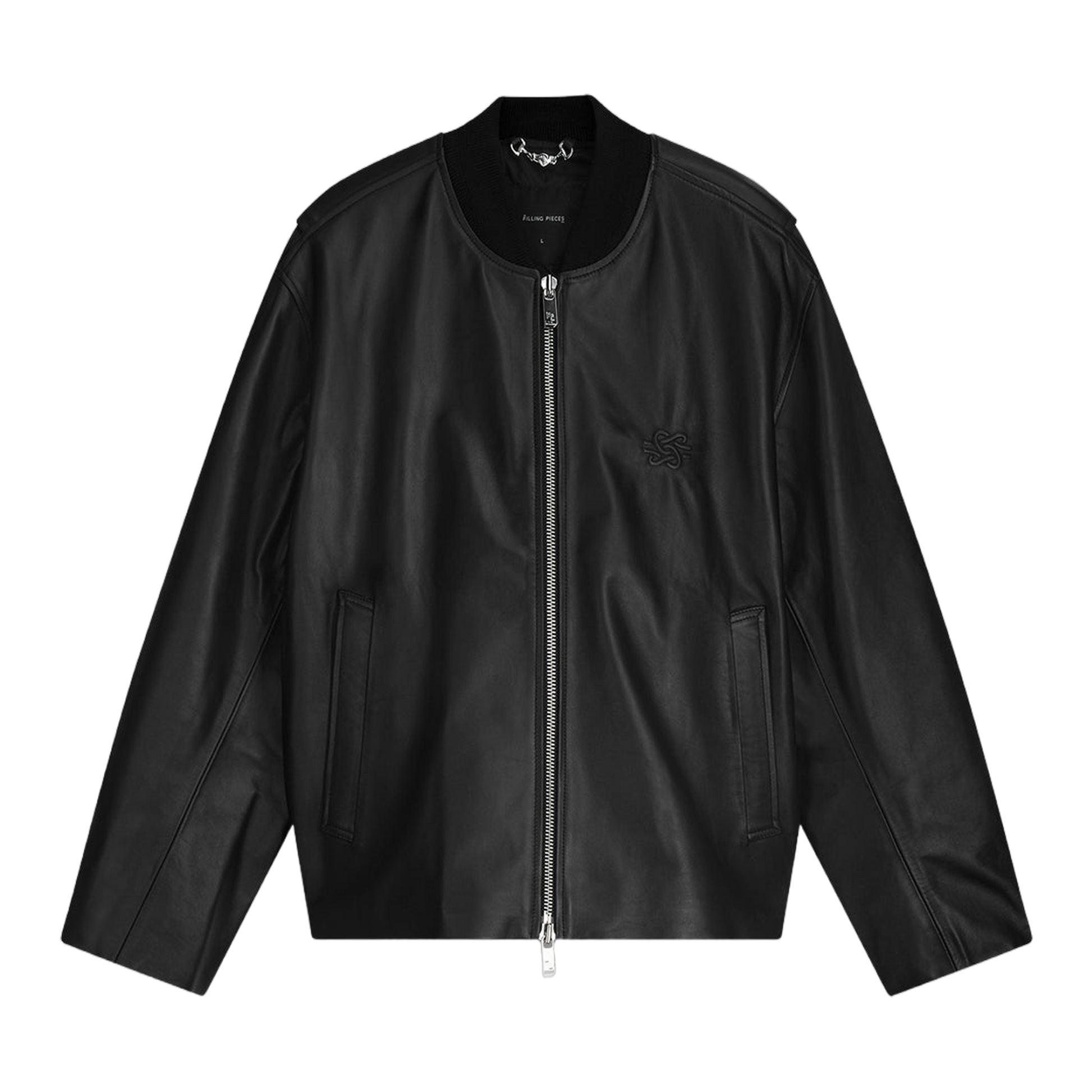 Leather Bomber Jacket Black