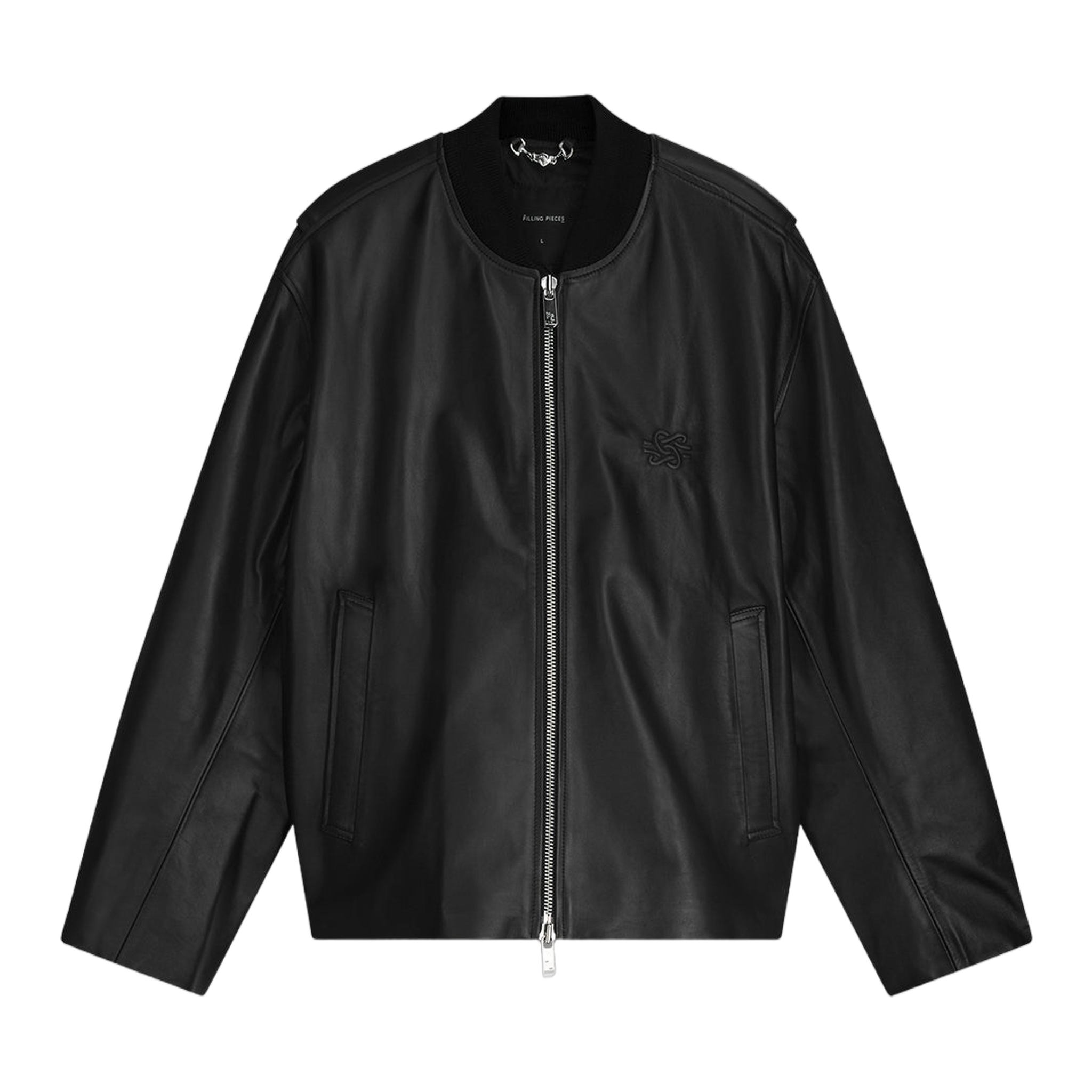 Leather Bomber Jacket Black