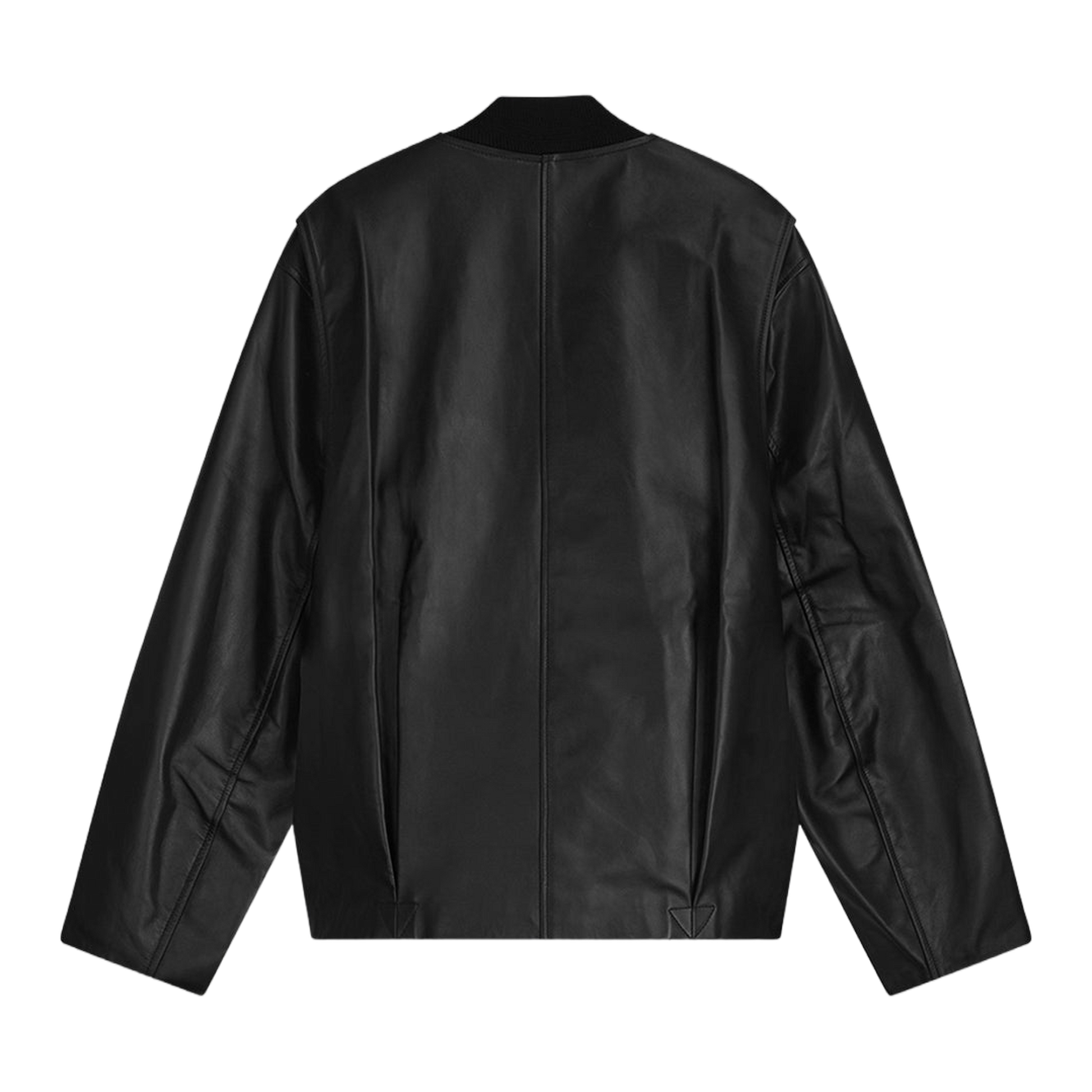 Leather Bomber Jacket Black
