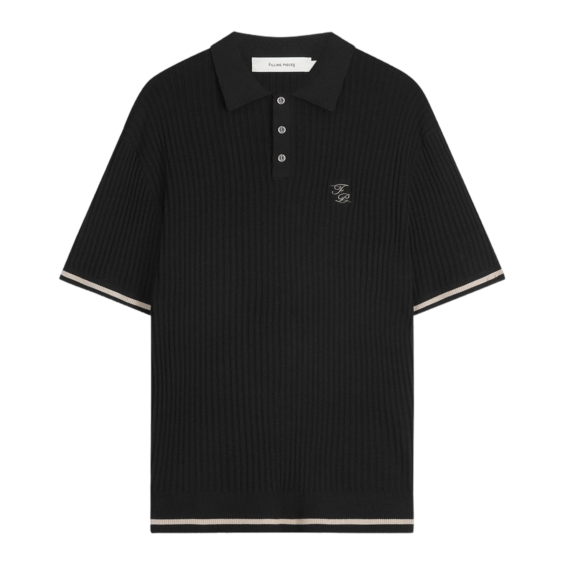 Fine Knit Polo All Black