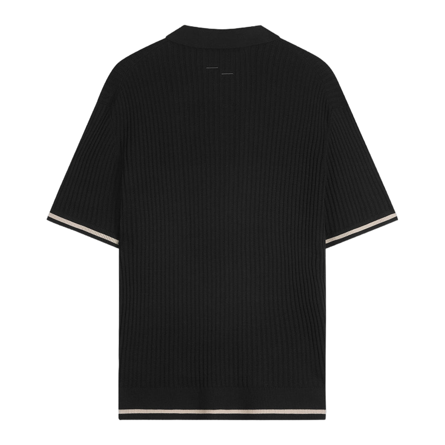 Fine Knit Polo All Black