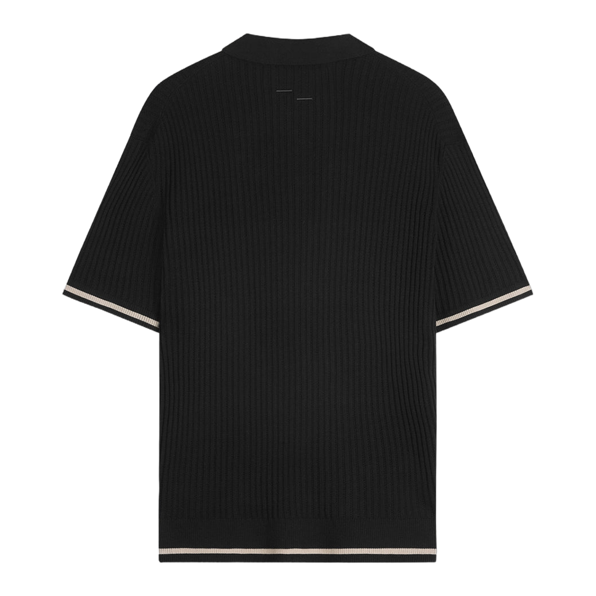 Fine Knit Polo All Black