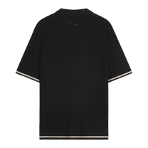 Fine Knit Polo All Black
