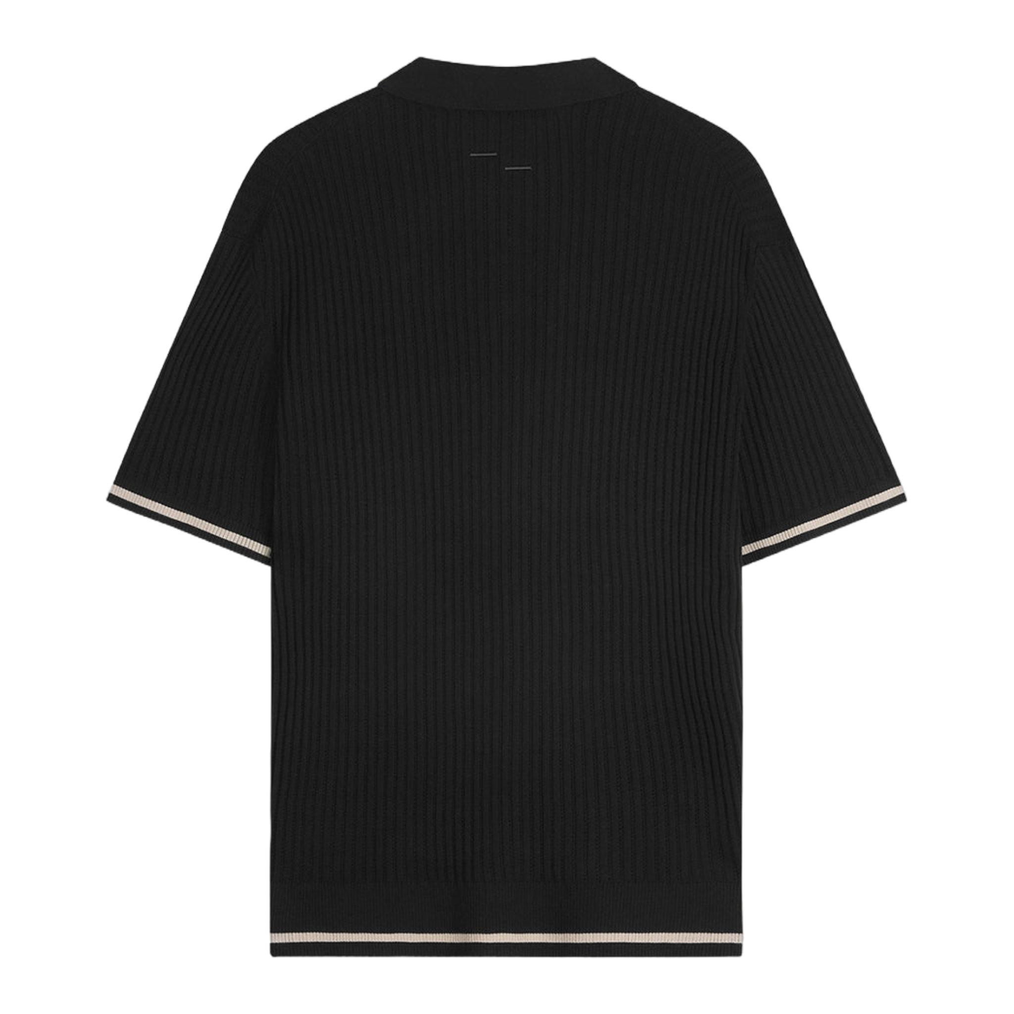 Fine Knit Polo All Black