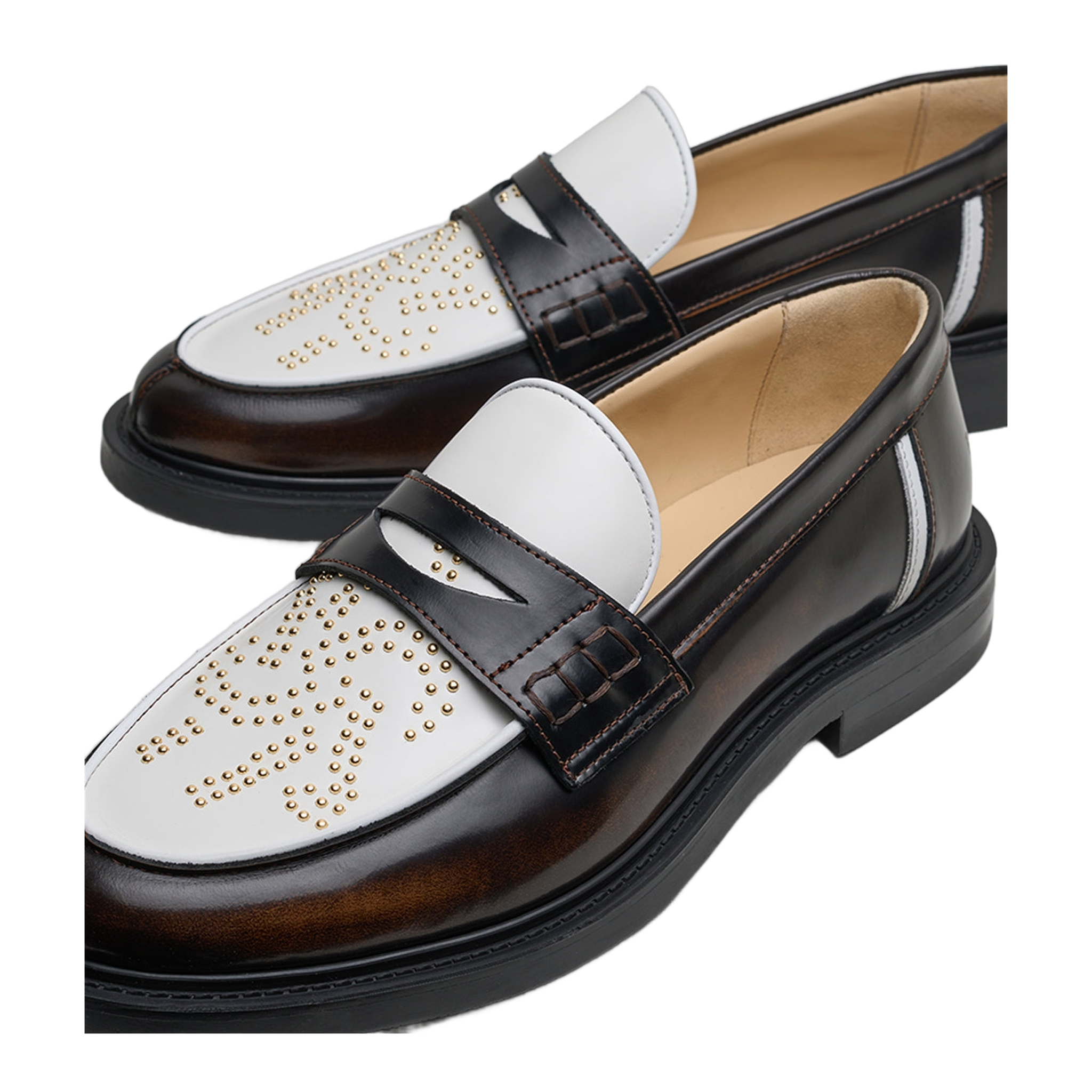 Loafer Gowtu Studs Brown
