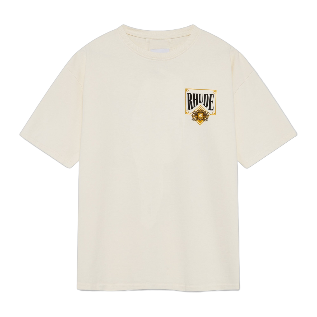 RHUDE PLAYING CARD TEE VINTAGE WHITE YELLOW