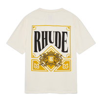 RHUDE PLAYING CARD TEE VINTAGE WHITE YELLOW