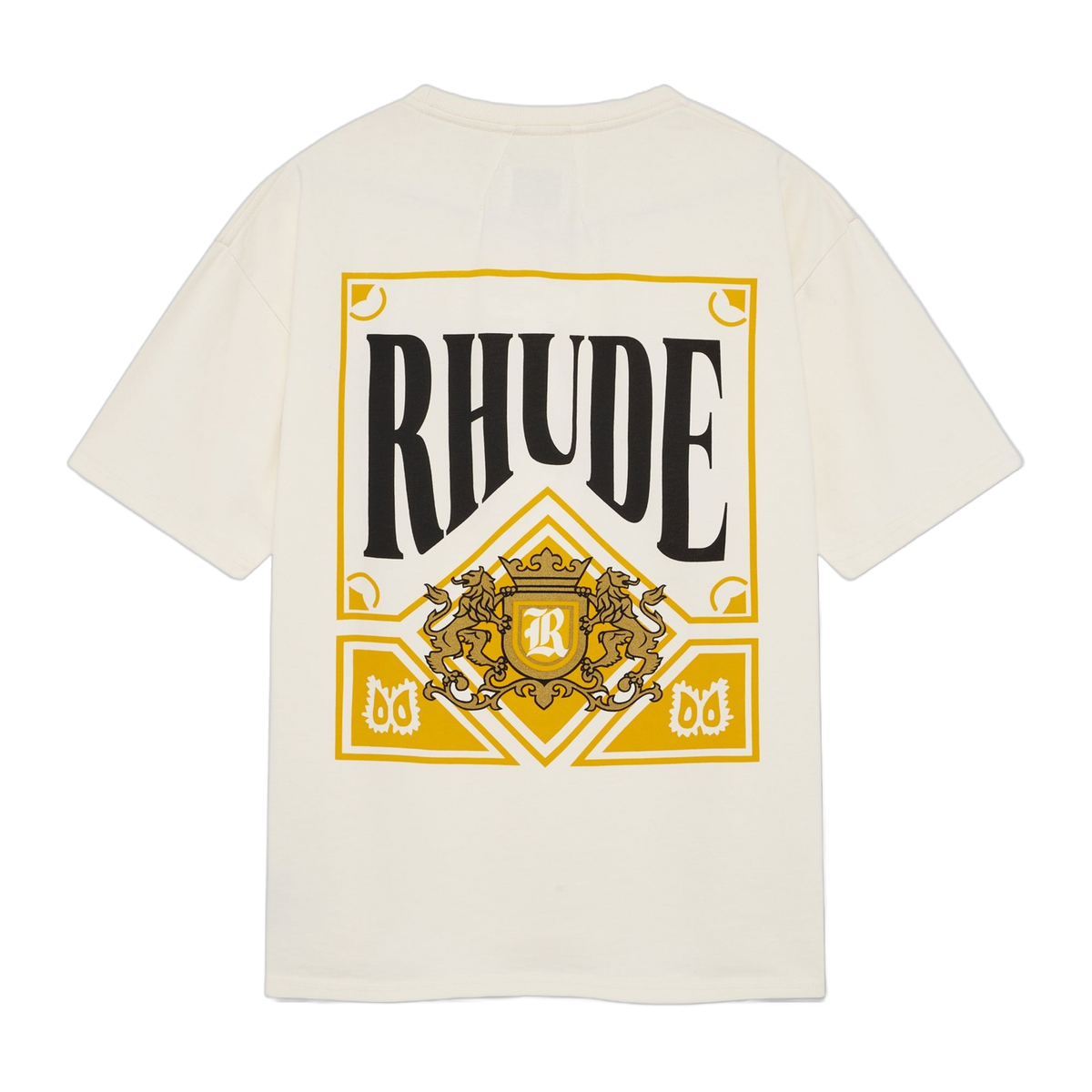 RHUDE PLAYING CARD TEE VINTAGE WHITE YELLOW