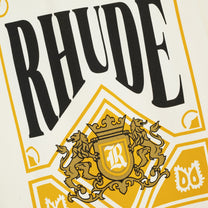 RHUDE PLAYING CARD TEE VINTAGE WHITE YELLOW
