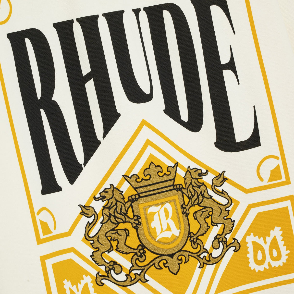 RHUDE PLAYING CARD TEE VINTAGE WHITE YELLOW