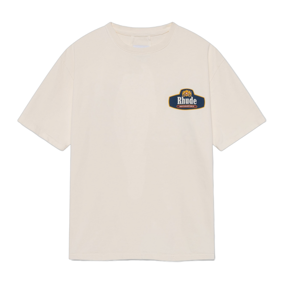 RHUDE RACING CREST TEE VINTAGE WHITE NAVY