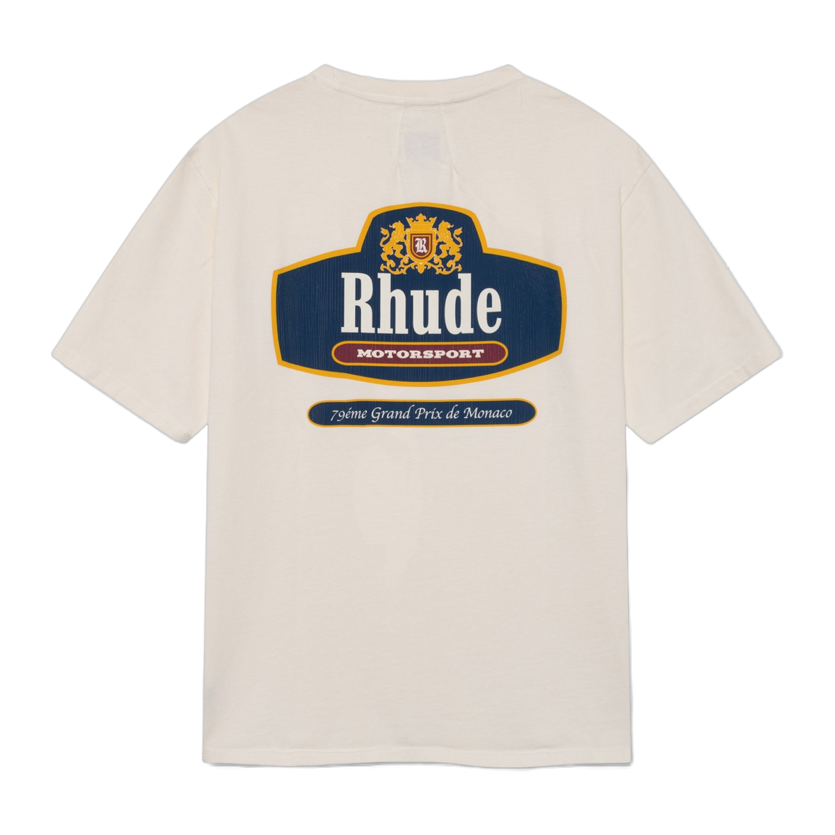 RHUDE RACING CREST TEE VINTAGE WHITE NAVY