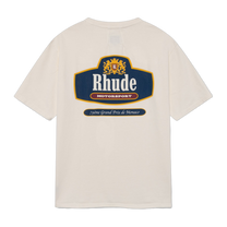RHUDE RACING CREST TEE VINTAGE WHITE NAVY